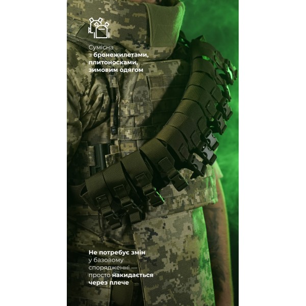 Бандольєра під 40-мм гранати «Пращ» (на 12 пострілів | Олива) ТМ Балістика - 103060402 Бандольєра під 40-мм гранати «Пращ» (на 12 пострілів | Олива) ТМ Балістика - 103060402