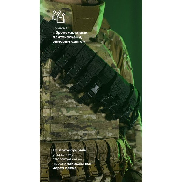 Бандольєра під 40-мм гранати «Пращ» (на 12 пострілів | Чорний) ТМ Балістика - 103060406 Бандольєра під 40-мм гранати «Пращ» (на 12 пострілів | Чорний) ТМ Балістика - 103060406