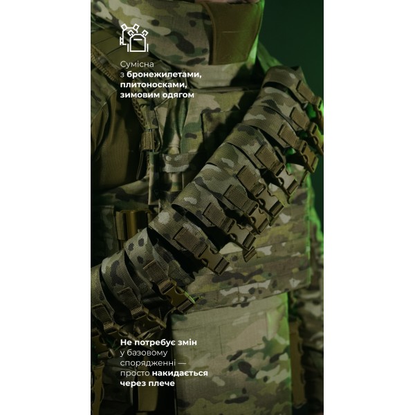 Бандольера под 40‑мм гранаты «Пращ» (на 12 выстрелов | Мультикам) ТМ Баллистика - 103060408 Бандольера под 40‑мм гранаты «Пращ» (на 12 выстрелов | Мультикам) ТМ Баллистика - 103060408