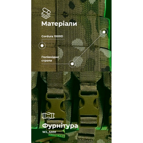 Бандольера под 40‑мм гранаты «Пращ» (на 12 выстрелов | Мультикам) ТМ Баллистика - 103060408 Бандольера под 40‑мм гранаты «Пращ» (на 12 выстрелов | Мультикам) ТМ Баллистика - 103060408