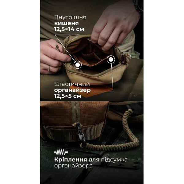 Утилітарний підсумок “Крамник” (13×22×9 см | Вертикальний | Койот) ТМ Балістика - 103072001 Утилітарний підсумок “Крамник” (13×22×9 см | Вертикальний | Койот) ТМ Балістика - 103072001