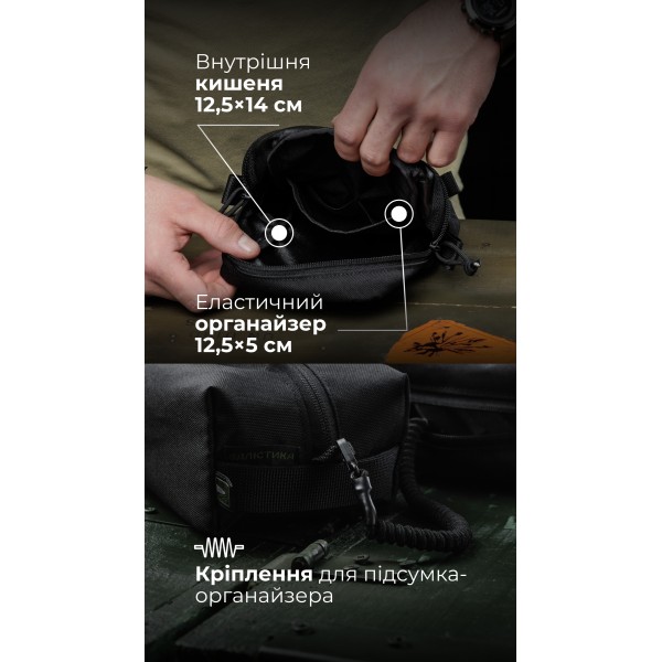 Утилітарний підсумок “Крамник” (13×22×9 см | Вертикальний | Чорний) ТМ Балістика - 103072006 Утилітарний підсумок “Крамник” (13×22×9 см | Вертикальний | Чорний) ТМ Балістика - 103072006