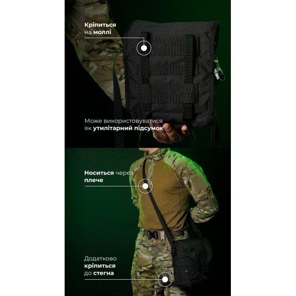 Подсумок под противогаз "Ветровик" (Черный) ТМ Баллистика - 103110306 Подсумок под противогаз "Ветровик" (Черный) ТМ Баллистика - 103110306