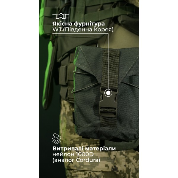 Підсумок для короба під кулемет М249 "Стрічник" (Олива) ТМ Балістика - 103130102 Підсумок для короба під кулемет М249 "Стрічник" (Олива) ТМ Балістика - 103130102