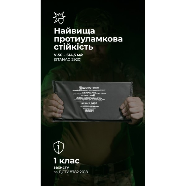 Балістичний пакет (1 клас | 15×30 см | 270 г | НВМПЕ ✡ Ізраїль) ТМ Балістика - 3572645