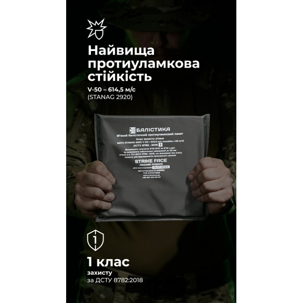 Баллистический пакет (1 класс | 20×20 см | 250 г | СВМПЭ ✡ Израиль) ТМ Баллистика - 3572646