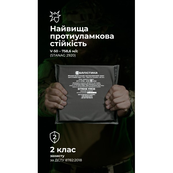Балістичний пакет (2 клас | 20×20 см | 330 г | НВМПЕ ✡ Ізраїль) ТМ Балістика - 3574613