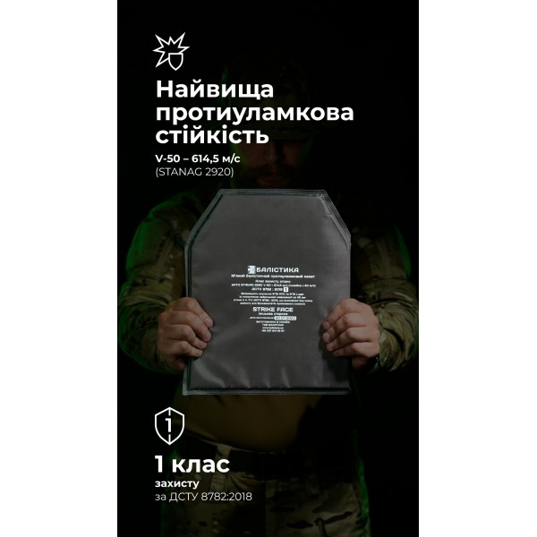 Балістичний пакет під бронеплиту (1 клас | M | 25×30 см | 470 г | НВМПЕ ✡ Ізраїль) ТМ Балістика - 3572648