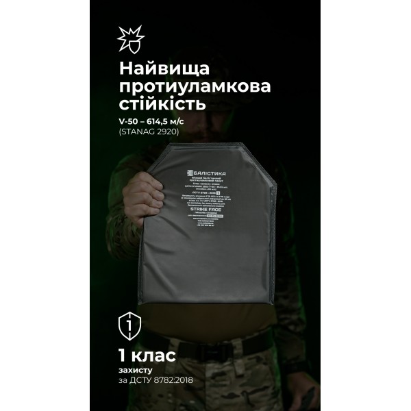 Баллистический пакет под бронеплиту (1 класс | L | 27×33 см | 520 г | СВМПЭ ✡ Израиль) ТМ Баллистика - 3575400