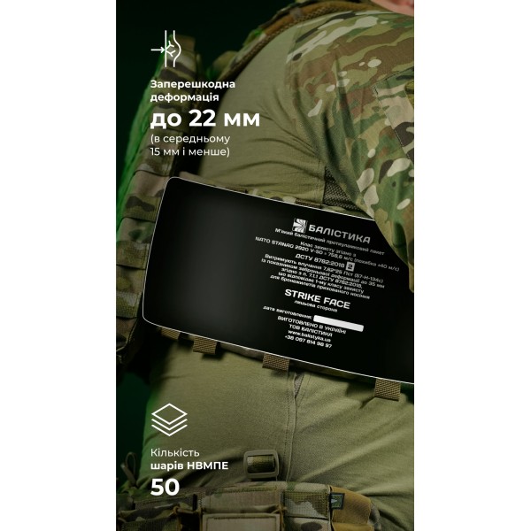 Баллистический пакет (2 класс | 15×40 см | 495 г | СВМПЭ ✡ Израиль) ТМ Баллистика - 105021702