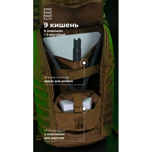 Тактичний рюкзак для Starlink "Зоряник" (Койот) ТМ Балістика - 106010701 Тактичний рюкзак для Starlink "Зоряник" (Койот) ТМ Балістика - 106010701