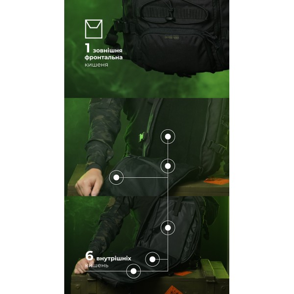Штурмовой рюкзак «Штормар» (21 л | Черный) ТМ Баллистика - 106011106