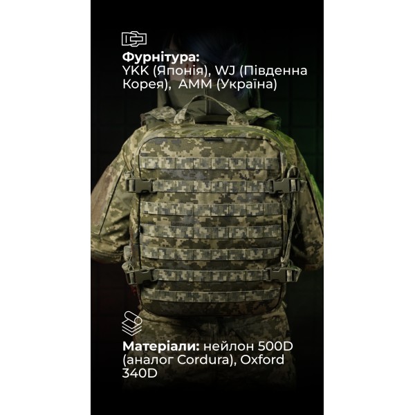 Медичний рюкзак "Ворожбит" (19 л | ММ14 "Піксель") ТМ Балістика - 106011207