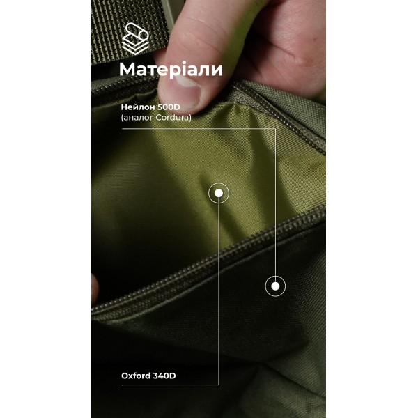 Сумка-бананка "Саква" (Розмір М | Олива) ТМ Балістика - 106021002 Сумка-бананка "Саква" (Розмір М | Олива) ТМ Балістика - 106021002