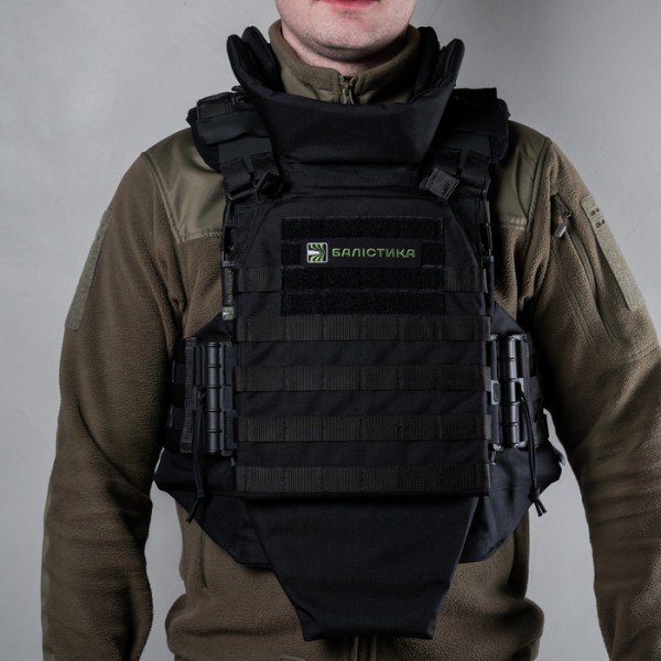 Полегшений бронежилет "Сармат" з балістичним протиуламковим пакетом 1 класу захисту (Чорний) - 3576432