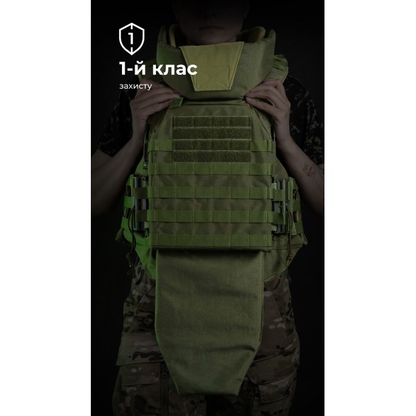 Женский бронежилет "Сармат" (1 класс защиты | под бронеплиты 25×30 см | Олива) ТМ Баллистика - 1070302