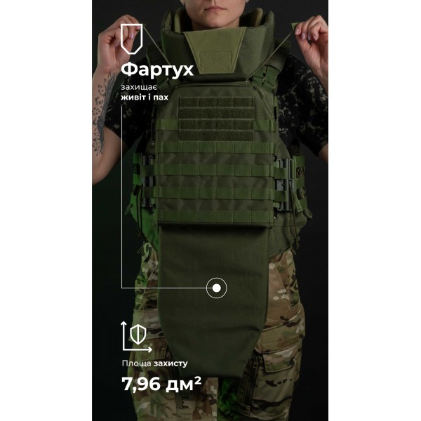 Женский бронежилет "Сармат" (1 класс защиты | под бронеплиты 25×30 см | Олива) ТМ Баллистика - 1070302