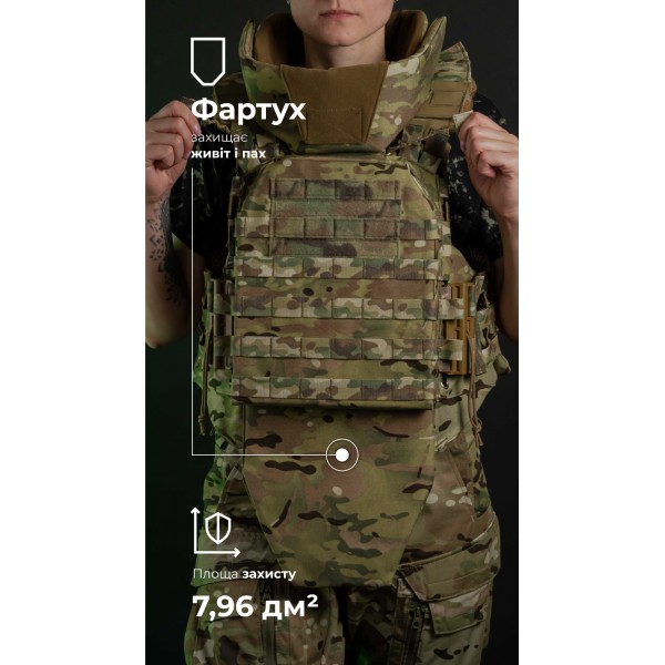 Жіночий бронежилет "Сармат" (1 клас захисту | під бронеплити 25х30 см | Мультикам неоригінальний) ТМ Балістика - 1070304