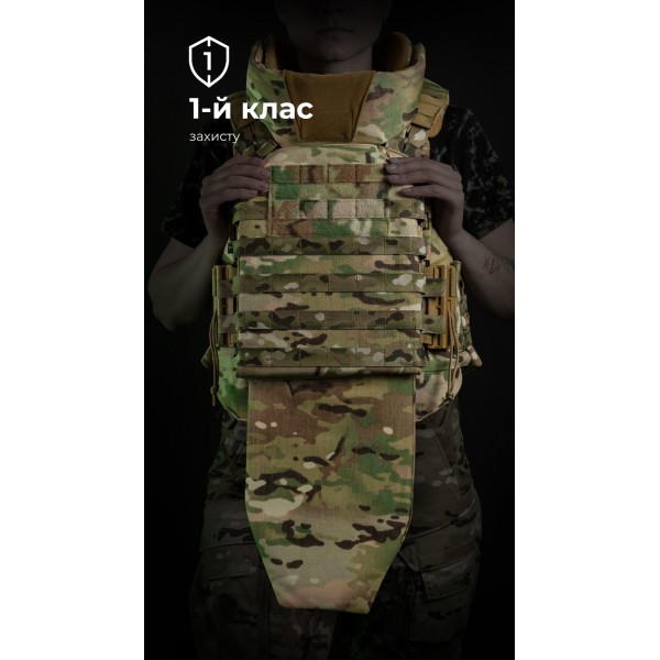 Жіночий бронежилет "Сармат" (1 клас захисту | під бронеплити 25х30 см | Мультикам) ТМ Балістика - 1070308