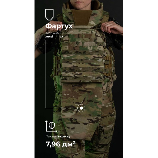 Жіночий бронежилет "Сармат" (1 клас захисту | під бронеплити 25х30 см | Мультикам) ТМ Балістика - 1070308