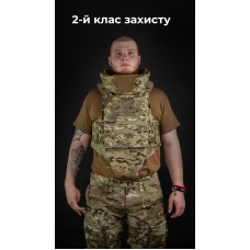 Бронежилет "Сармат" (S-L | 2 клас захисту | під бронеплити 25х30 см | Мультикам неоригінальний) ТМ Балістика
