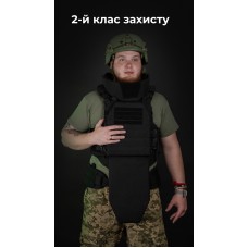 Бронежилет "Сармат" (S-L | 2 клас захисту | під бронеплити 25х30 см | Чорний) ТМ Балістика