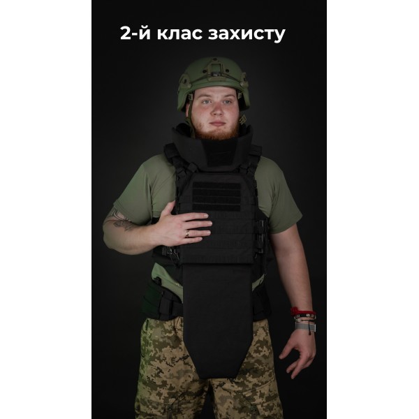Бронежилет "Сармат" (S-L | 2 класс защиты | под бронеплиты 25х30 см | Черный) ТМ Баллистика - 1070406