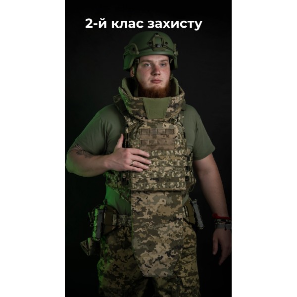 Бронежилет "Сармат" (S-L | 2 клас захисту | під бронеплити 25х30 см | ММ14 “Піксель”) ТМ Балістика - 1070407