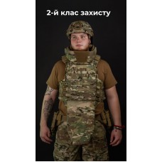 Бронежилет "Сармат" (S-L | 2 клас захисту | під бронеплити 25х30 см | Мультикам) ТМ Балістика