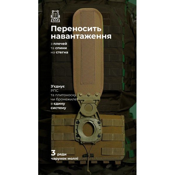 Система розвантаження та розподілу ваги Marom Dolphin (3 ряди моллі | Койот) ТМ Балістика - 108021401