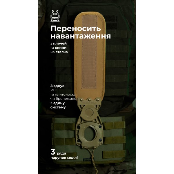 Система розвантаження та розподілу ваги Marom Dolphin (3 ряди моллі | Олива) ТМ Балістика - 108021402