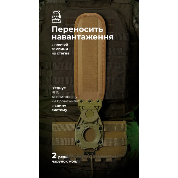 Система розвантаження та розподілу ваги Marom Dolphin (2 ряди моллі | Койот) ТМ Балістика - 108021701