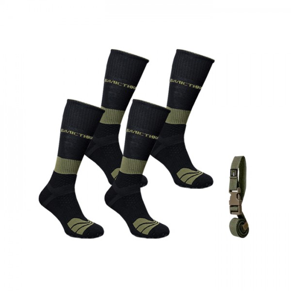 Носки трекинговые ЗИМНИЕ "Баллистика" комплект 4 пары (Зеленые) 37-39 - 1120107010101
