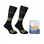 Комплект 2 пары зеленых носков трекинговых ЗИМНИХ 37-39 + 5 грелок для ног