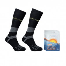 Комплект 2 пары серых носков трекинговых ЗИМНИХ 40-42 + 5 грелок для ног