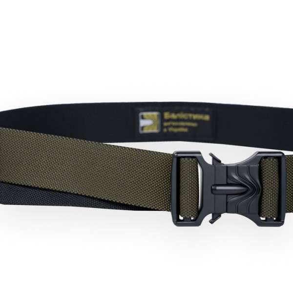 Ремінь з металевою пряжкою "Балістика" (Чорний/Олива) - 112050302