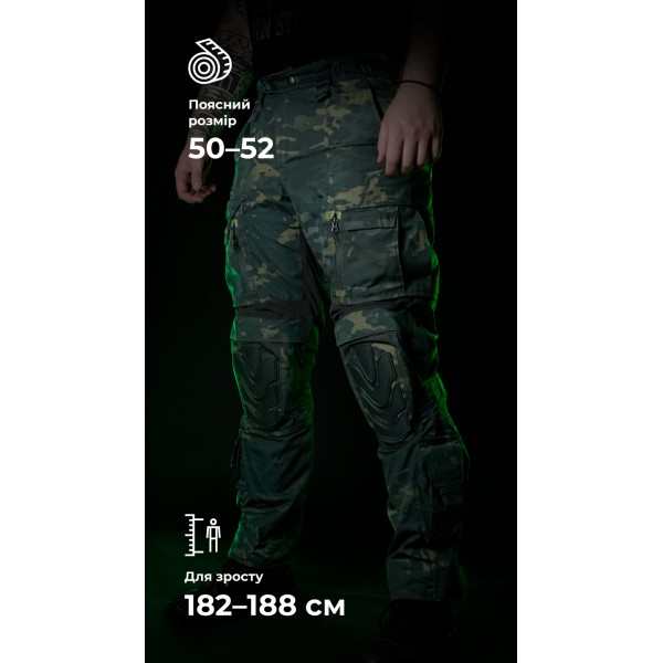 Тактичні штани "Піхота" без бронепакетів (Чорний Мультикам | 50-52 | 182-188) ТМ Балістика - 1120504030304