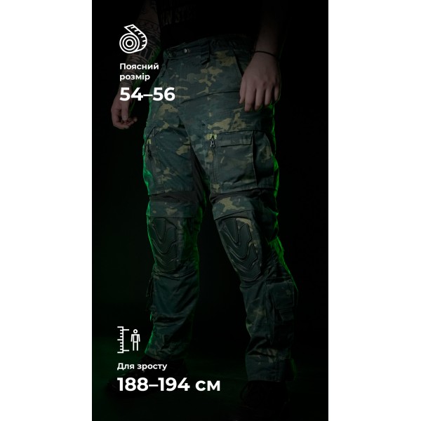 Бойові штани "Піхота" (Чорний Мультикам | 54-56 | 188-194) ТМ Балістика - 1121293030504