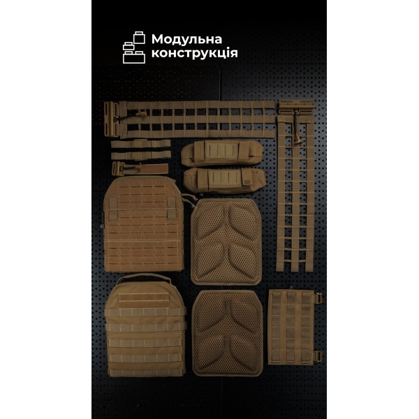 Чоловіча плитоноска “М4” (M-XL | Під плити 25х30 см | Койот) ТМ Балістика - 13201010101 Чоловіча плитоноска “М4” (M-XL | Під плити 25х30 см | Койот) ТМ Балістика - 13201010101