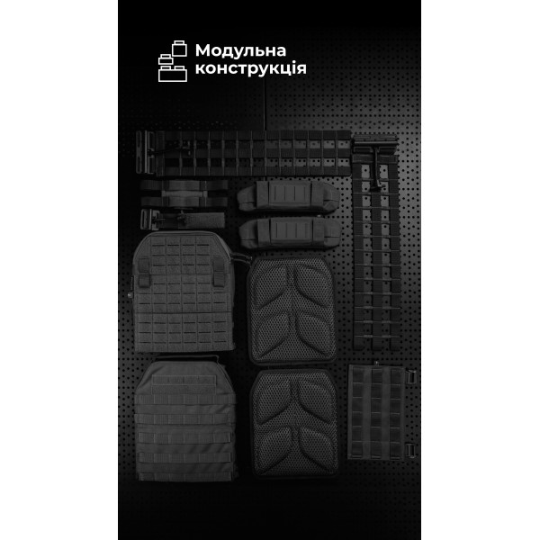 Чоловіча плитоноска “М4” (M-XL | Під плити 25х30 см | Чорний) ТМ Балістика - 13201010106 Чоловіча плитоноска “М4” (M-XL | Під плити 25х30 см | Чорний) ТМ Балістика - 13201010106