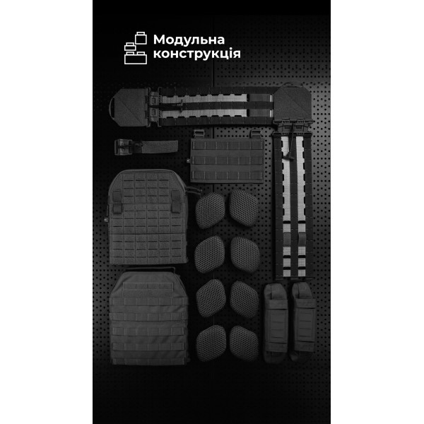 Чоловіча модульна плитоноска “М4” з жорсткими камербандами (M-XL | Під плити 25х30 см | Чорний) ТМ Балістика - 13201020106 Чоловіча модульна плитоноска “М4” з жорсткими камербандами (M-XL | Під плити 25х30 см | Чорний) ТМ Балістика - 13201020106