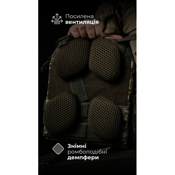 Чоловіча модульна плитоноска “М4” з жорсткими камербандами (M-XL | Під плити 25х30 см | ММ14 “Піксель”) ТМ Балістика - 13201020107