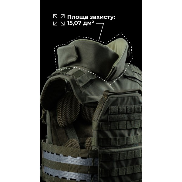 Чоловіча модульна плитоноска “М4” з жорсткими камербандами та захистом шиї (M-XL | 2 клас | Під плити 25х30 см | Олива) ТМ Балістика - 1320104010202 Чоловіча модульна плитоноска “М4” з жорсткими камербандами та захистом шиї (M-XL | 2 клас | Під плити 25х30 см | Олива) ТМ Балістика - 1320104010202