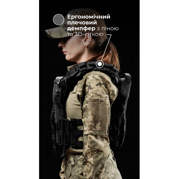 Жіноча плитоноска “М4” (M-XL | Під плити 25х30 см | Чорний) ТМ Балістика - 13202010106 Жіноча плитоноска “М4” (M-XL | Під плити 25х30 см | Чорний) ТМ Балістика - 13202010106