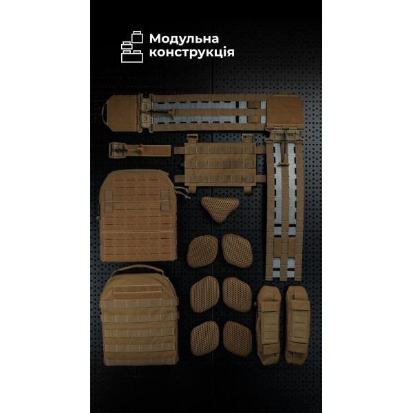 Жіноча модульна плитоноска “М4” з жорсткими камербандами (M-XL | Під плити 25х30 см | Койот) ТМ Балістика - 13202020101 Жіноча модульна плитоноска “М4” з жорсткими камербандами (M-XL | Під плити 25х30 см | Койот) ТМ Балістика - 13202020101
