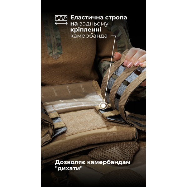 Жіноча модульна плитоноска “М4” з жорсткими камербандами (M-XL | Під плити 25х30 см | Койот) ТМ Балістика - 13202020101 Жіноча модульна плитоноска “М4” з жорсткими камербандами (M-XL | Під плити 25х30 см | Койот) ТМ Балістика - 13202020101