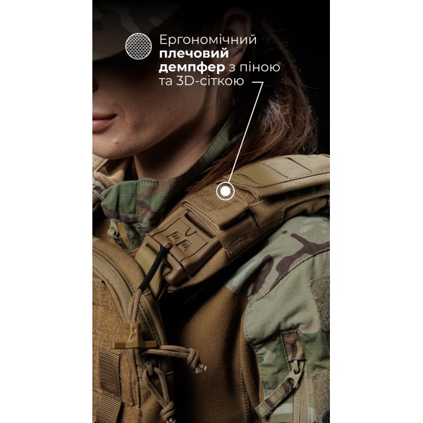 Жіноча модульна плитоноска “М4” з жорсткими камербандами (M-XL | Під плити 25х30 см | Койот) ТМ Балістика - 13202020101 Жіноча модульна плитоноска “М4” з жорсткими камербандами (M-XL | Під плити 25х30 см | Койот) ТМ Балістика - 13202020101