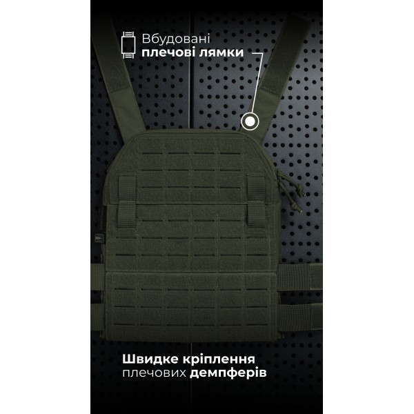 Жіноча модульна плитоноска “М4” з жорсткими камербандами (M-XL | Під плити 25х30 см | Олива) ТМ Балістика - 13202020102