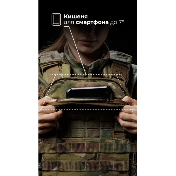 Жіноча модульна плитоноска “М4” з жорсткими камербандами (M-XL | Під плити 25х30 см | Мультикам неоригінальний) ТМ Балістика - 13202020104