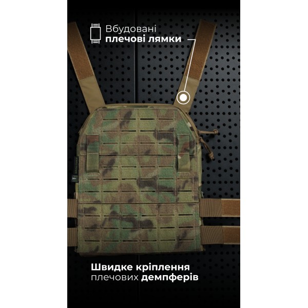 Жіноча модульна плитоноска “М4” з жорсткими камербандами (M-XL | Під плити 25х30 см | Мультикам неоригінальний) ТМ Балістика - 13202020104